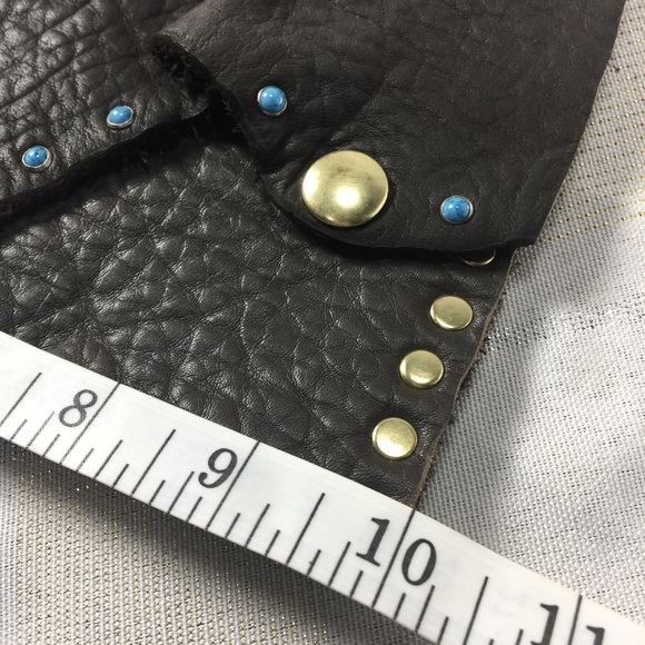 Choco brown clutch turquoise brass - Picture 4 of 8